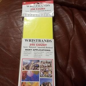 New! 250 count sequentially numbered wristbands